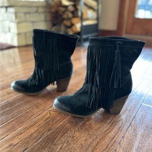Denim & Supply/Ralph Lauren black oiled Mina boots, excellent condition size 11